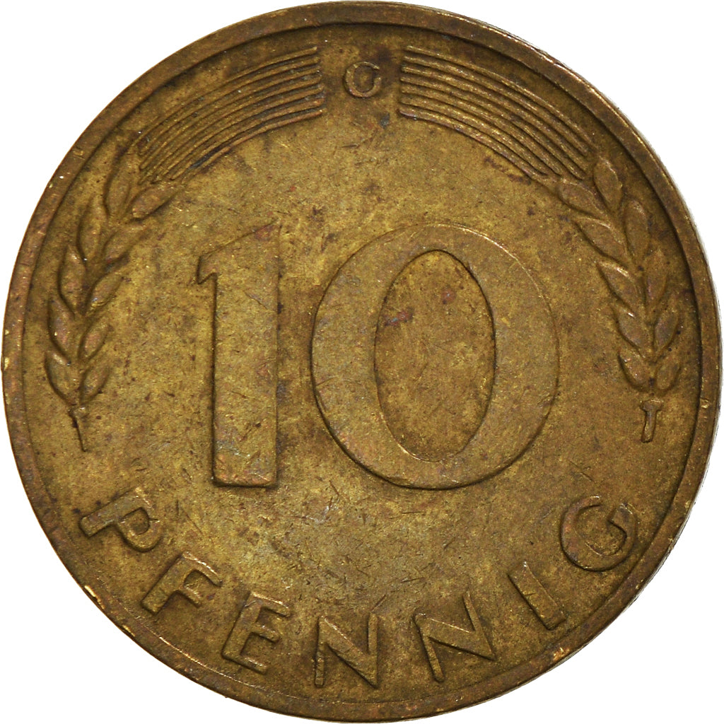 Moeda, ALEMANHA - REPÚBLICA FEDERAL, 10 Pfennig, 1950