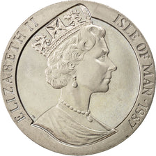 ISLE OF MAN, Crown, 1987, Pobjoy Mint, KM #176, MS(63), Copper-Nickel, 38.5,...