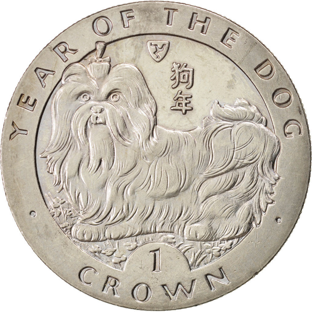ISLE OF MAN, Crown, 1994, Pobjoy Mint, KM #406, MS(63), Copper-Nickel, 38.5,...