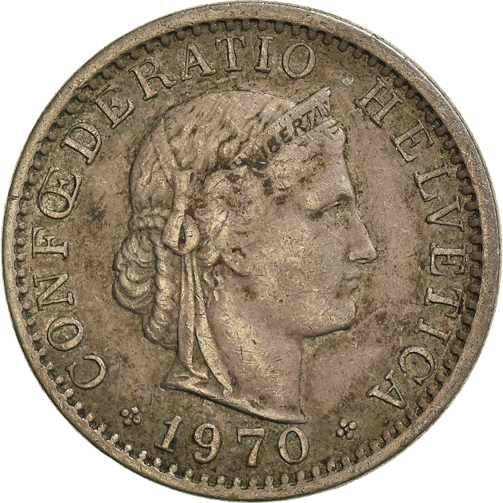 Moeda, Suíça, 20 Rappen, 1970