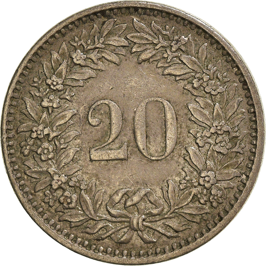 Moeda, Suíça, 20 Rappen, 1970