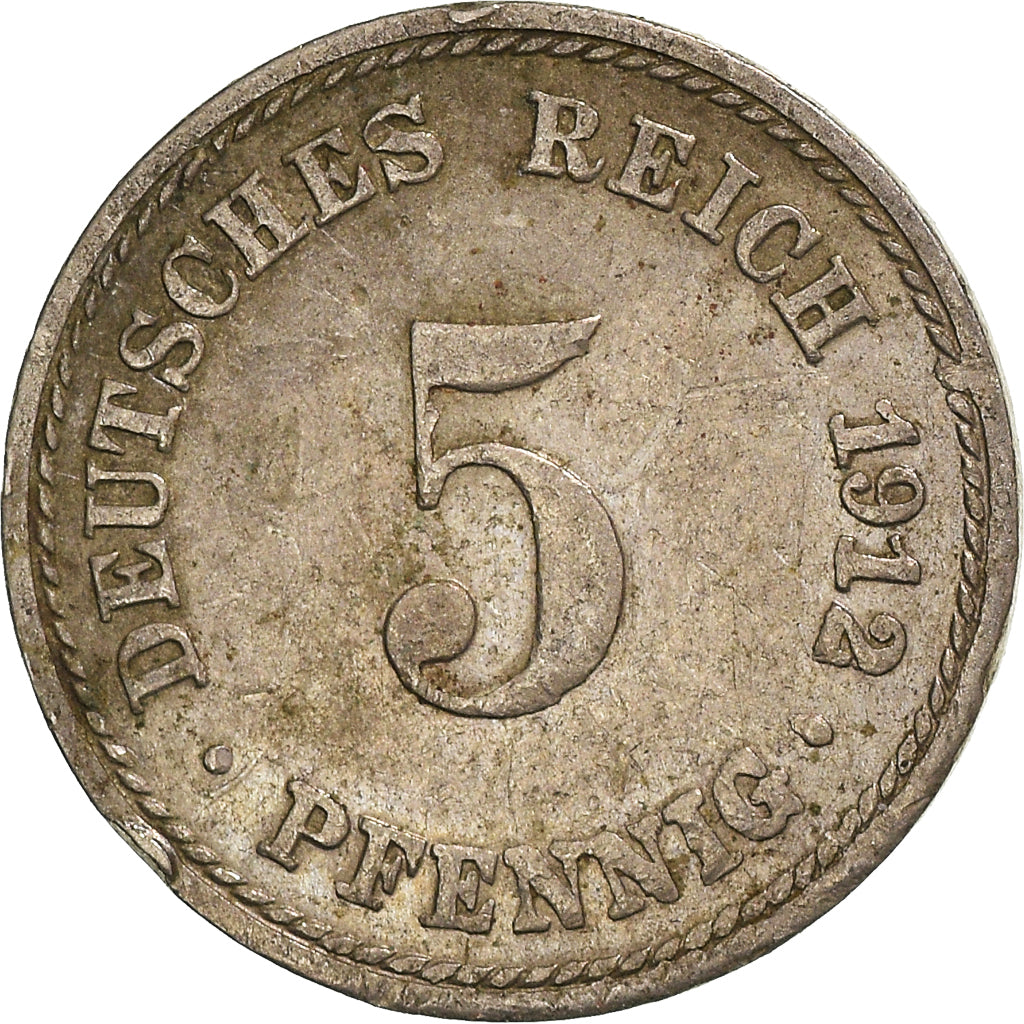 Moneta, NIEMCY - IMPERIUM, 5 Pfennig, 1912