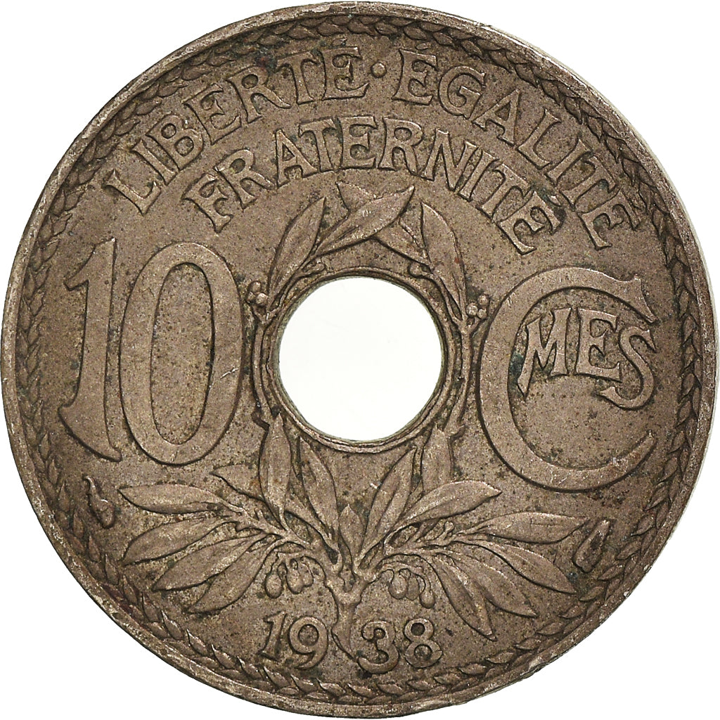 Coin, France, 10 Centimes, 1938