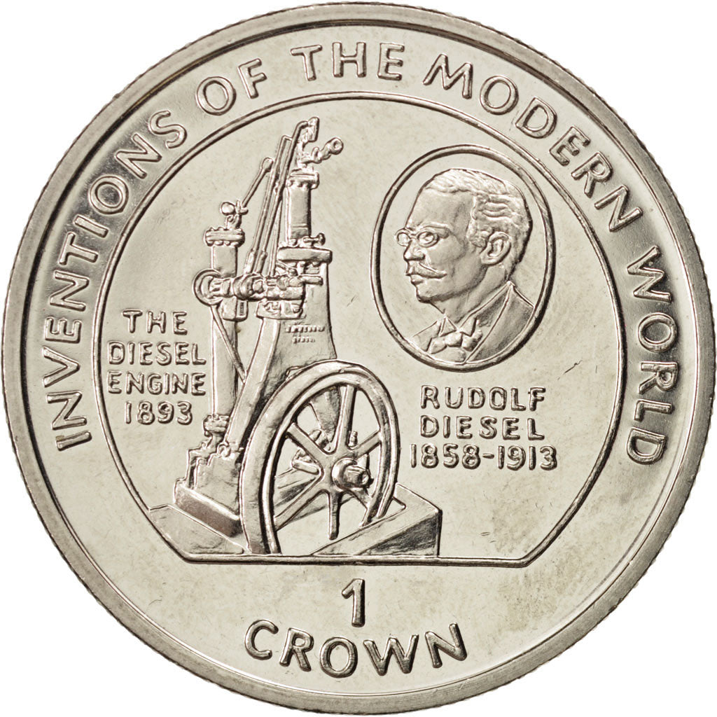 ISLE OF MAN, Crown, 1995, Pobjoy Mint, KM #538, MS(63), Copper-Nickel, 38.5,...