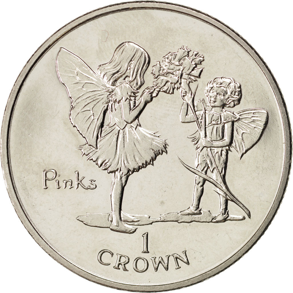 ISLE OF MAN, Crown, 1996, Pobjoy Mint, KM #612, MS(63), Copper-Nickel, 38.5,...