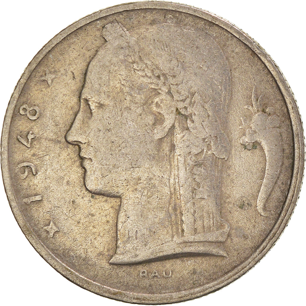 Moneda, Bélgica, 5 Francs, 5 Frank, 1948