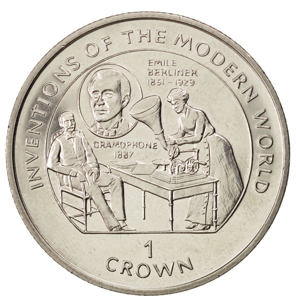 ISLE OF MAN, Crown, 1996, Pobjoy Mint, KM #559, MS(63), Copper-Nickel, 38.5,...