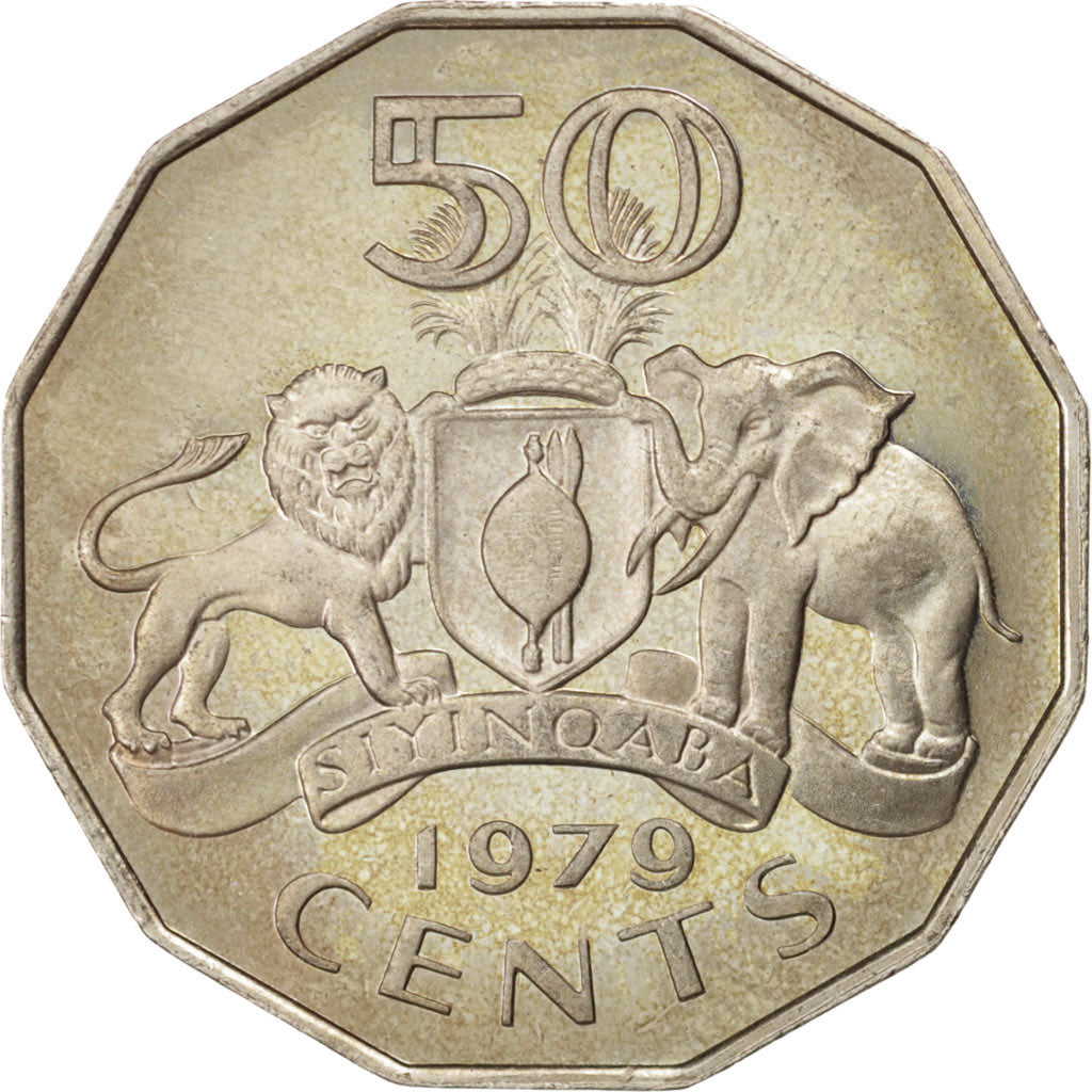 SWAZILAND, 50 Cents, 1979, British Royal Mint, KM #12, MS(60-62),...