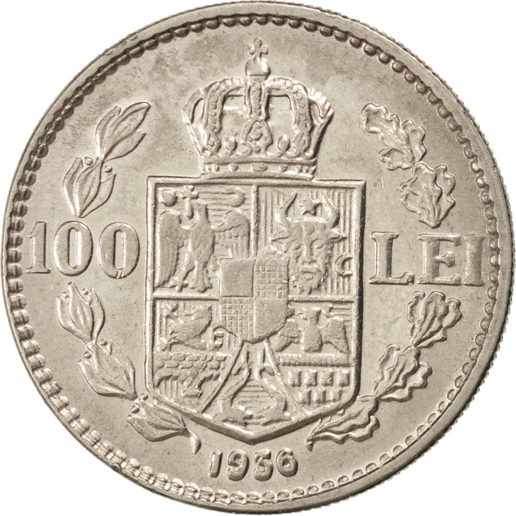 ROMANIA, 100 Lei, 1936, KM #54, AU(55-58), Nickel, 27, 8.01