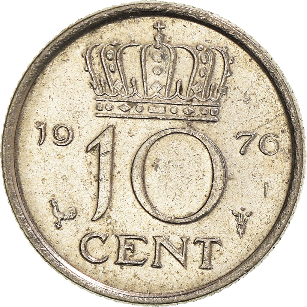 Münze, Niederlande, 10 Cents, 1976