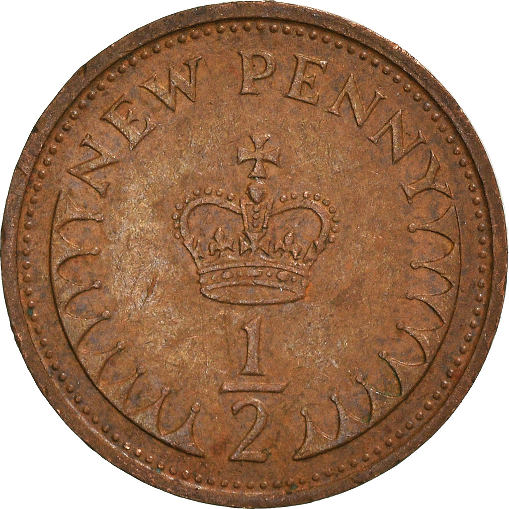 Monnaie, Grande-Bretagne, 1/2 New Penny, 1973