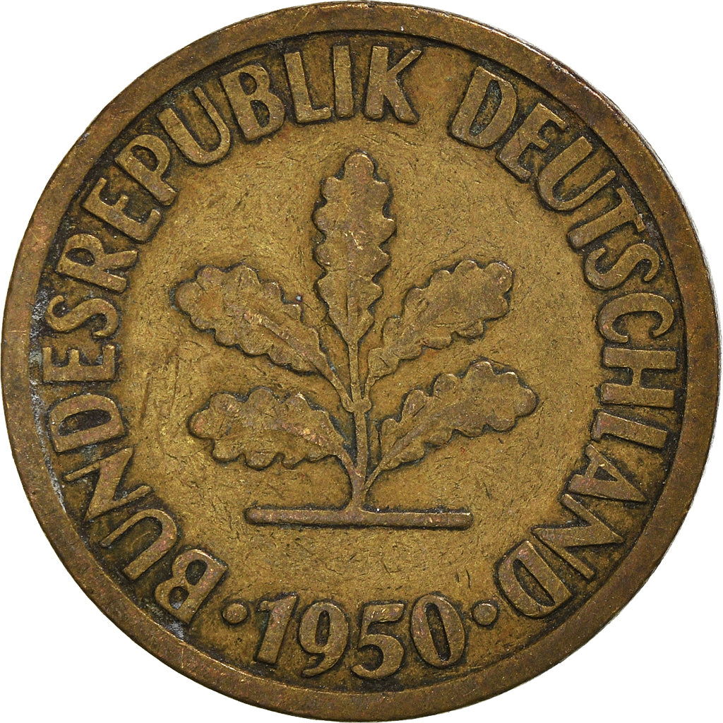 Moneta, GERMANIA - REPUBBLICA FEDERALE, 10 Pfennig, 1950