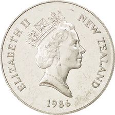 NEW ZEALAND, Dollar, 1986, KM #56a, AU(55-58), Silver, 38.8, 27.55