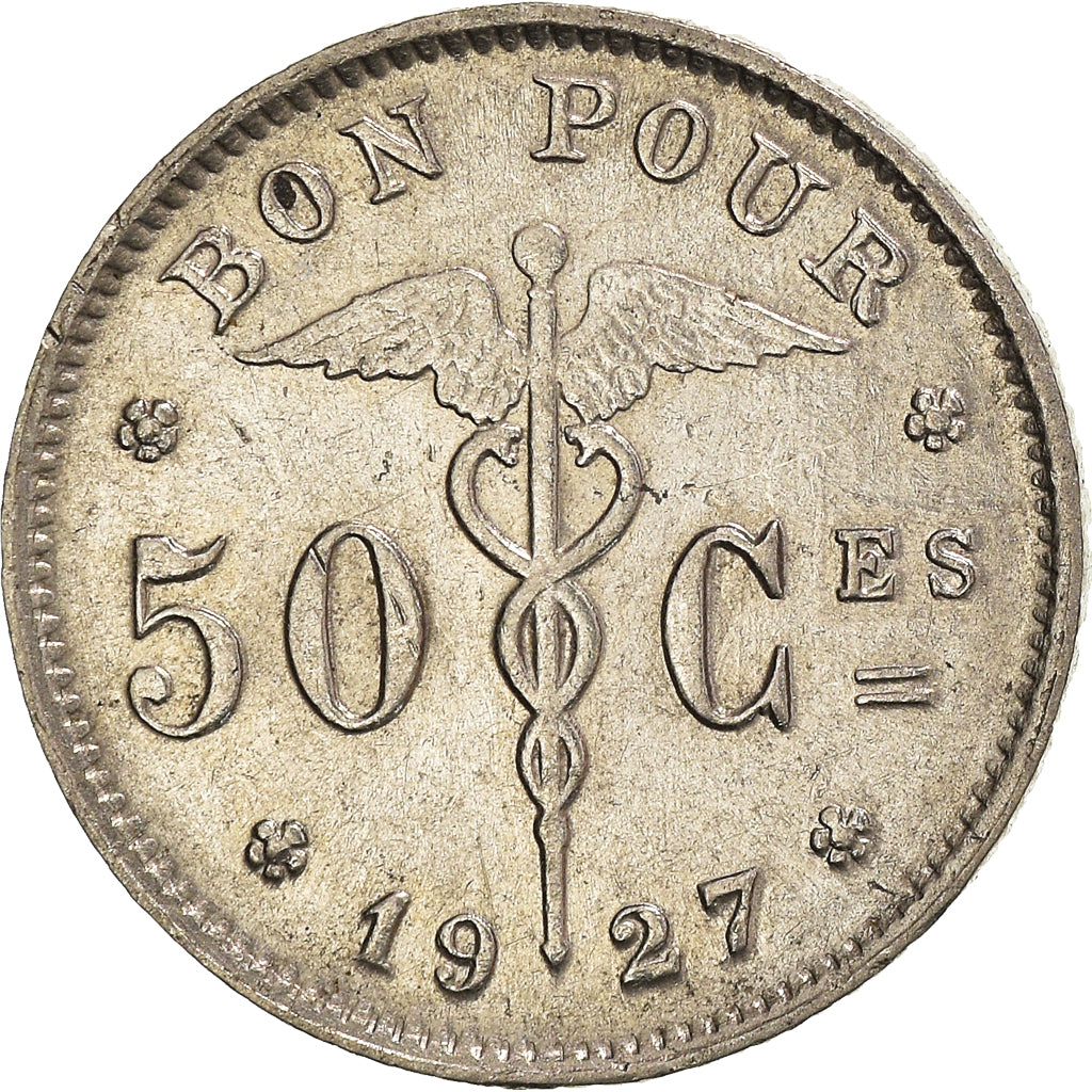 Moneda, Bélgica, 50 Centimes, 1927