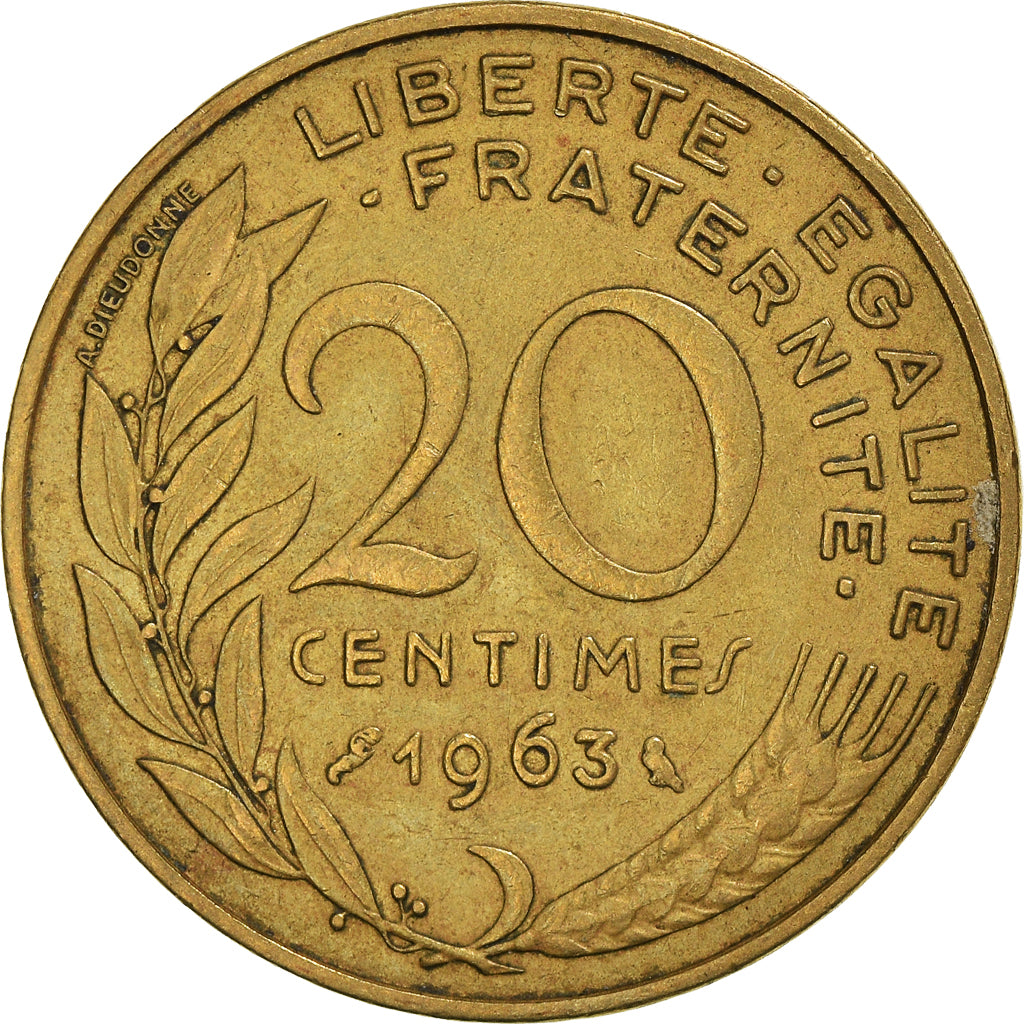 Münze, Frankreich, 20 Centimes, 1963