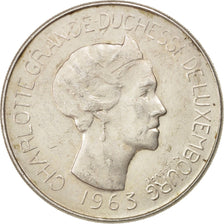 LUXEMBOURG, 100 Francs, 1963, KM #52, AU(55-58), Silver, 33.1, 18.01