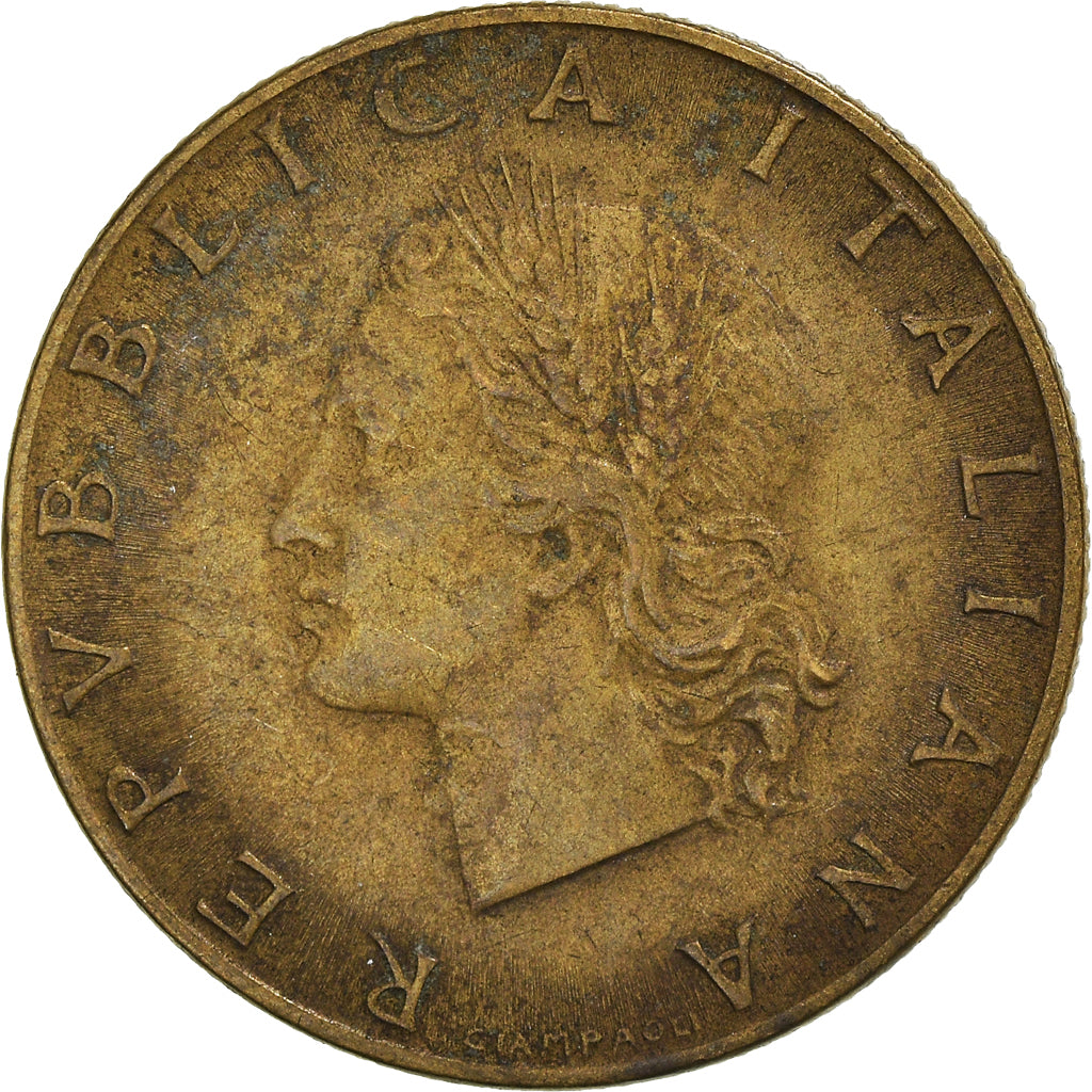 Münze, Italien, 20 Lire, 1957