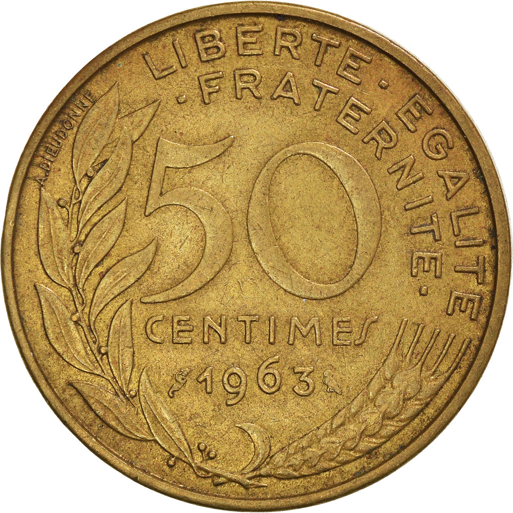 Münze, Frankreich, 50 Centimes, 1963