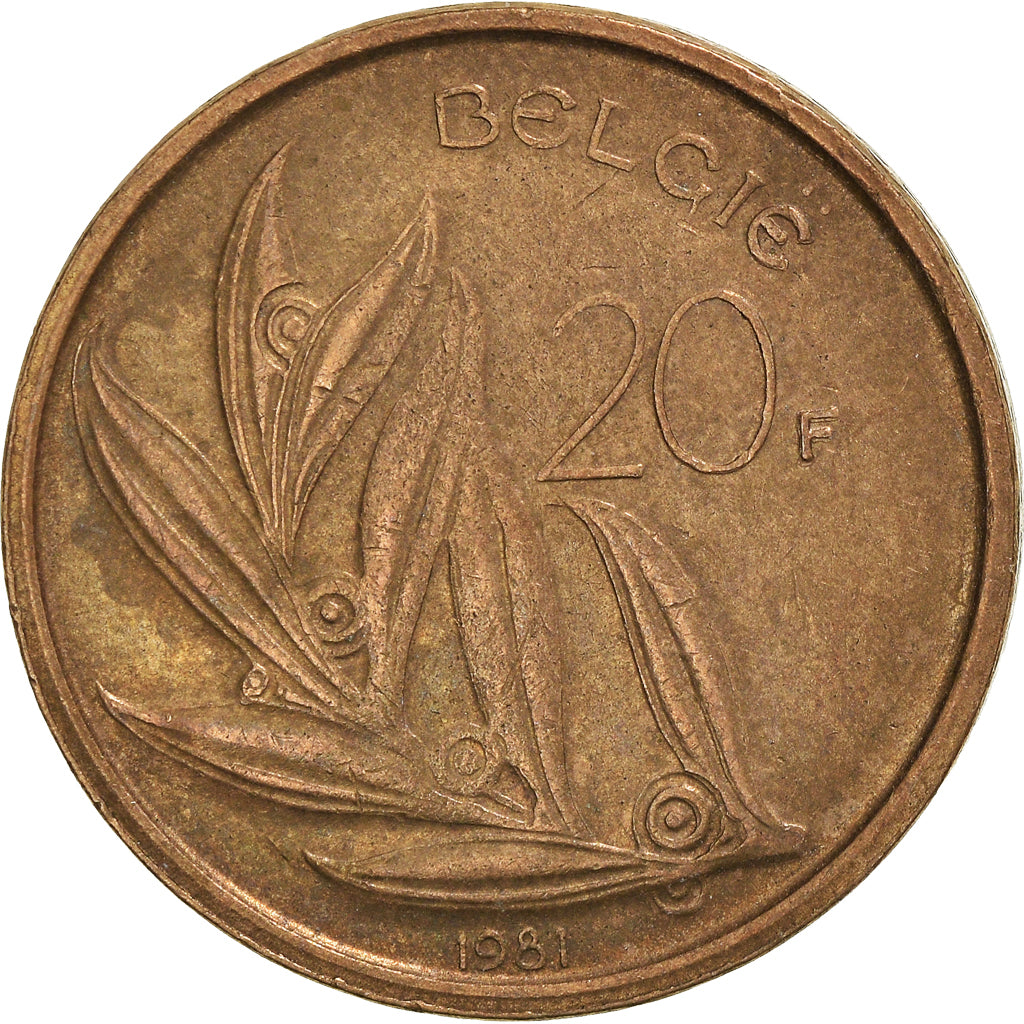 Münze, Belgien, 20 Francs, 20 Frank, 1981