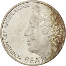 NETHERLANDS, 10 Gulden, 1995, KM #220, AU(55-58), Silver, 33, 15.08