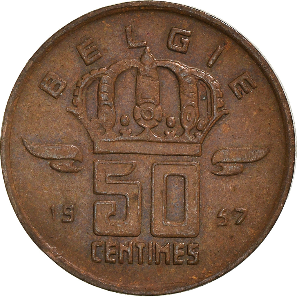 Moeda, Bélgica, 50 Centimes, 1957