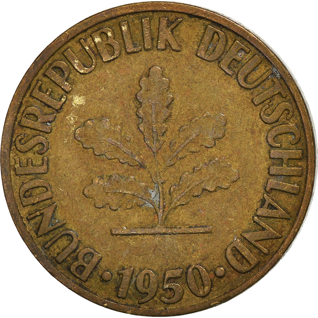 Moeda, ALEMANHA - REPÚBLICA FEDERAL, 10 Pfennig, 1950
