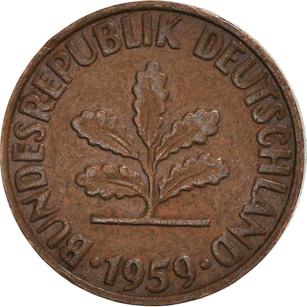 Moneda, ALEMANIA - REPÚBLICA FEDERAL, 2 Pfennig, 1959