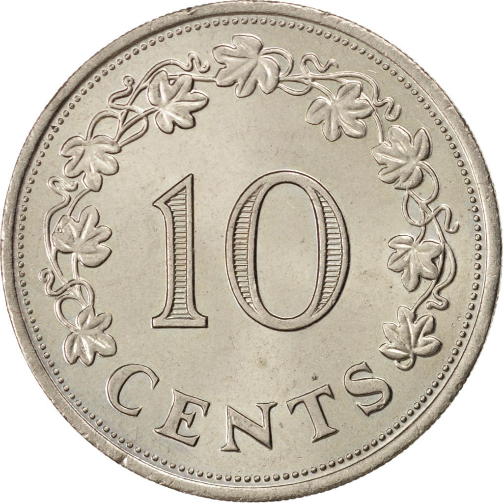 Coin, Malta, 10 Cents, 1972, MS(63), Copper-nickel, KM:11