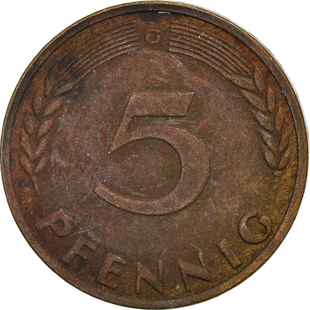 Moneda, ALEMANIA - REPÚBLICA FEDERAL, 5 Pfennig, 1950