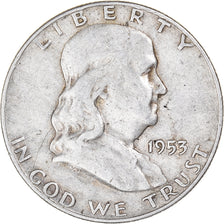Coin, United States, Franklin Half Dollar, Half Dollar, 1953, U.S. Mint, Denver