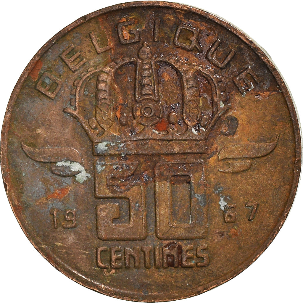 Moeda, Bélgica, 50 Centimes, 1967