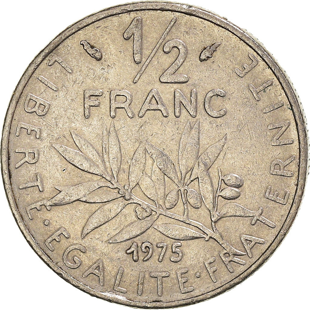 Moneta, Francia, 1/2 Franc, 1975