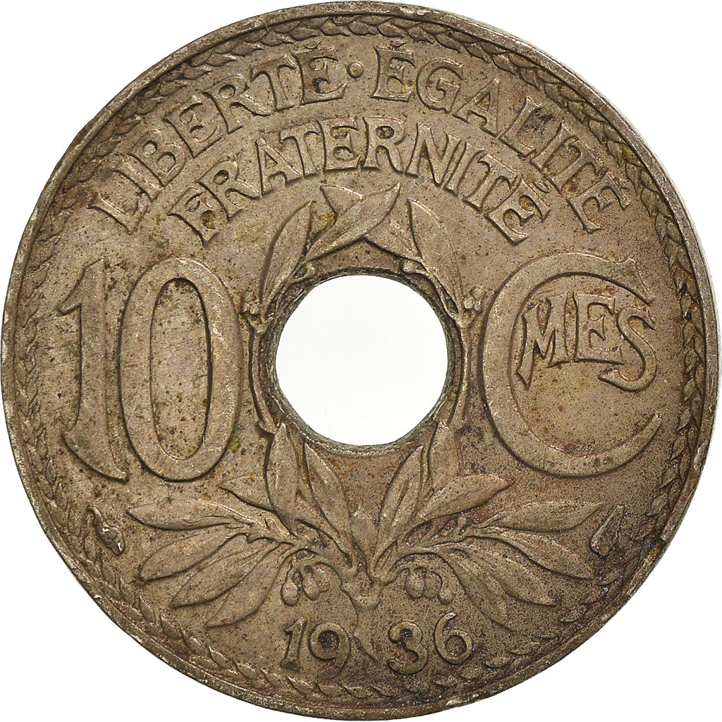 Coin, France, 10 Centimes, 1936