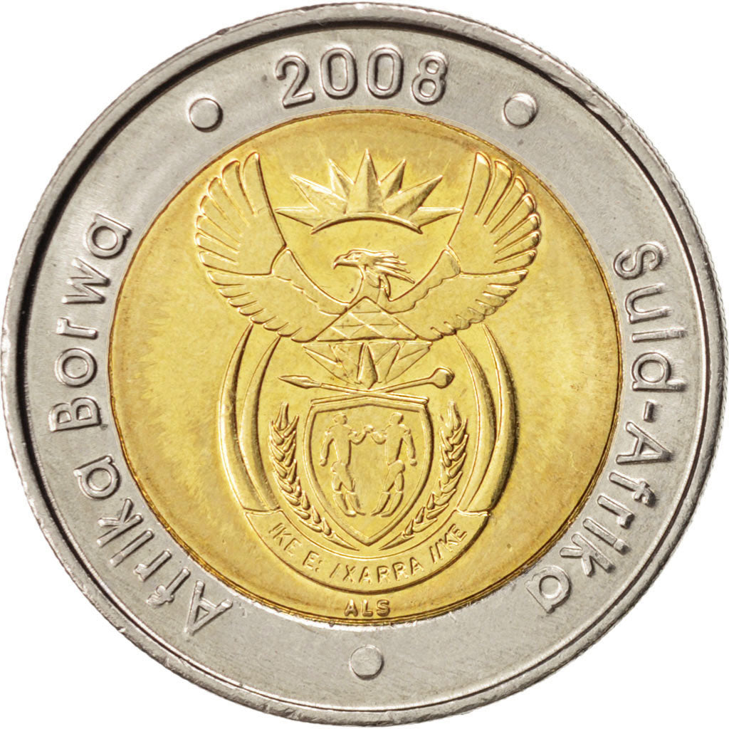 SOUTH AFRICA, 5 Rand, 2008, Pretoria, KM #439, MS(63), Bi-Metallic, 26, 9.51