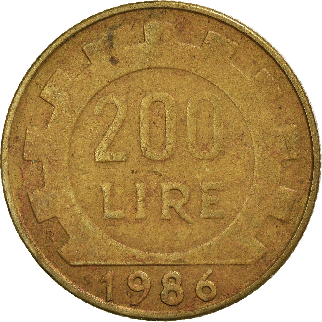 Monnaie, Italie, 200 Lire, 1986