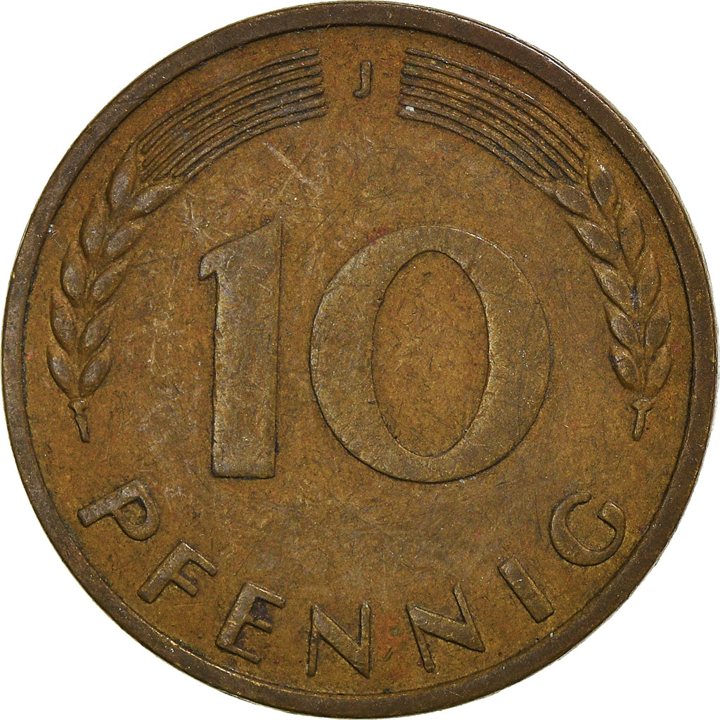 Moeda, ALEMANHA - REPÚBLICA FEDERAL, 10 Pfennig, 1950