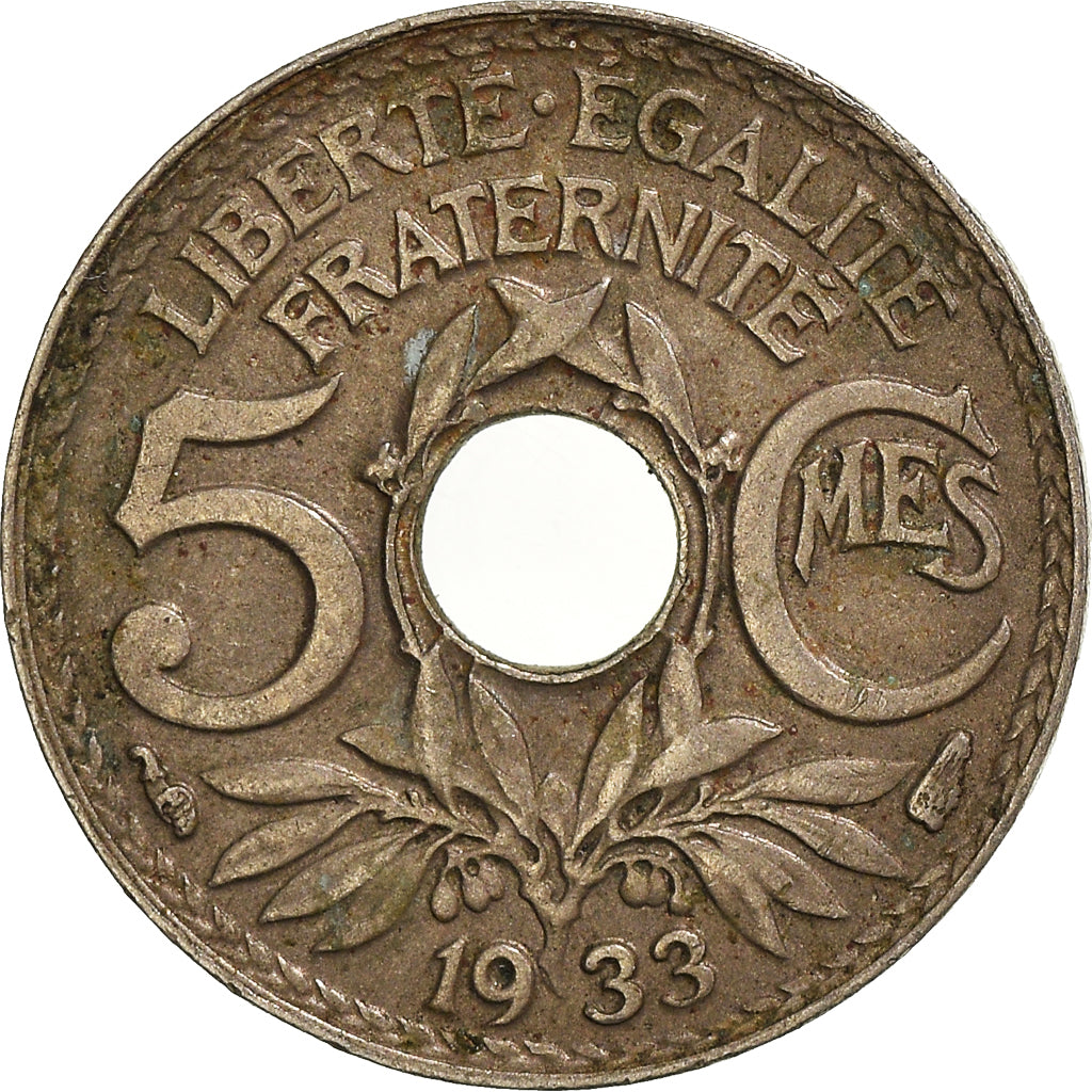 Moneta, Francia, 5 Centimes, 1933