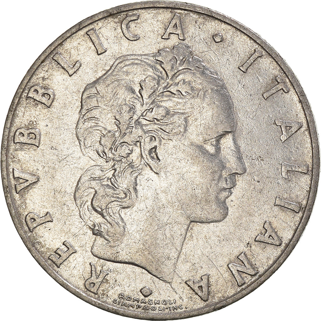 Münze, Italien, 50 Lire, 1957