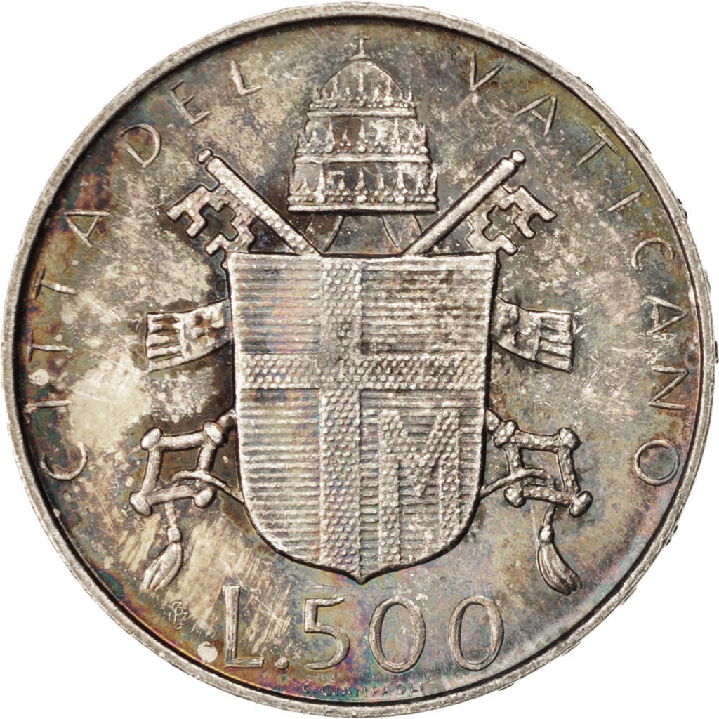 VATICAN CITY, 500 Lire, 1980, KM #148, MS(63), Silver, 29.3, 11.00