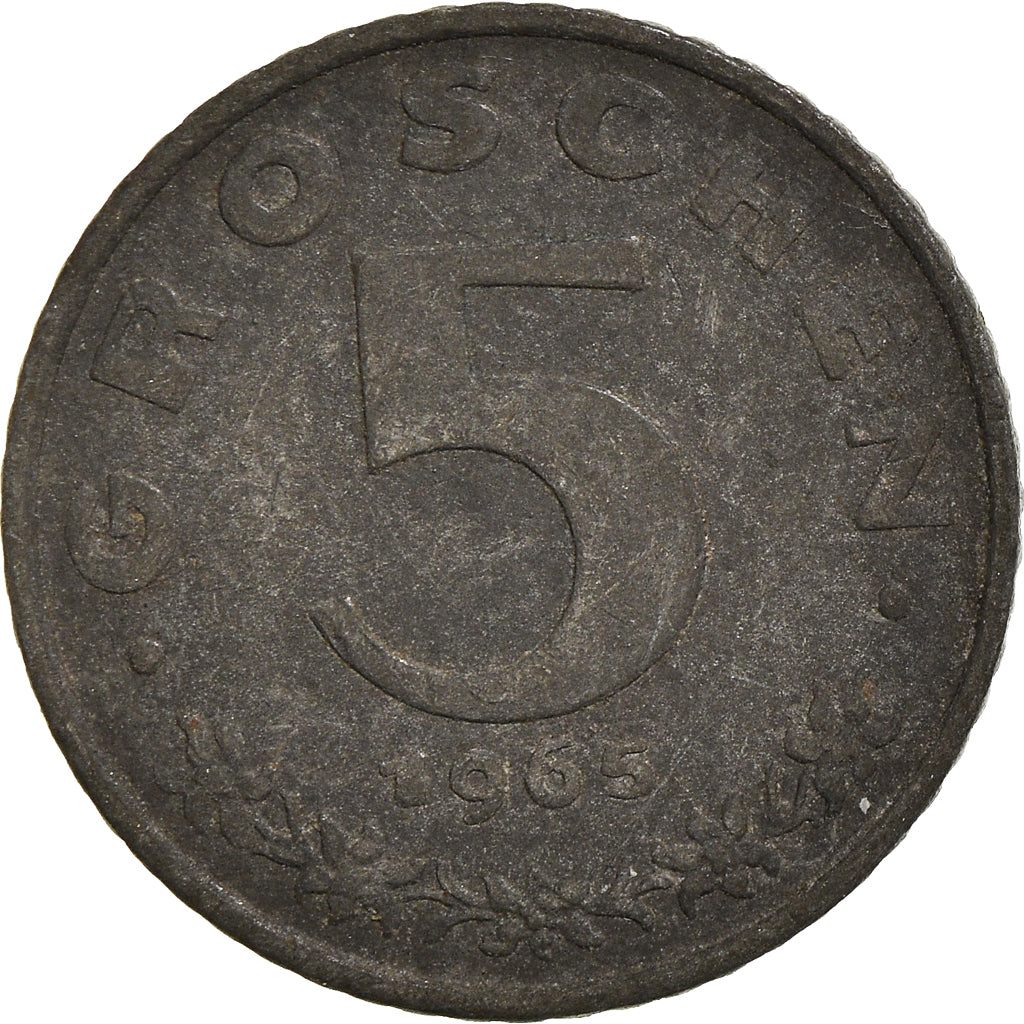 Moeda, Áustria, 5 Groschen, 1965