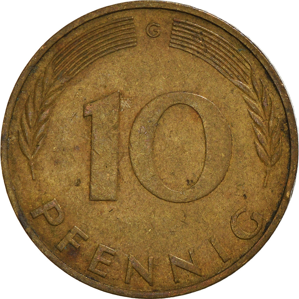 Moneta, GERMANIA - REPUBBLICA FEDERALE, 10 Pfennig, 1971