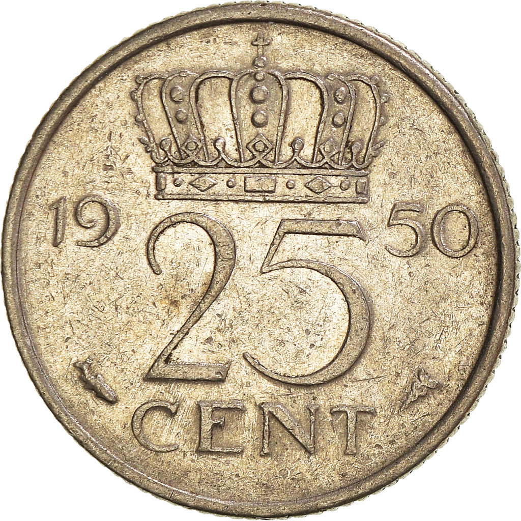 Moneta, Holandia, 25 Cents, 1950