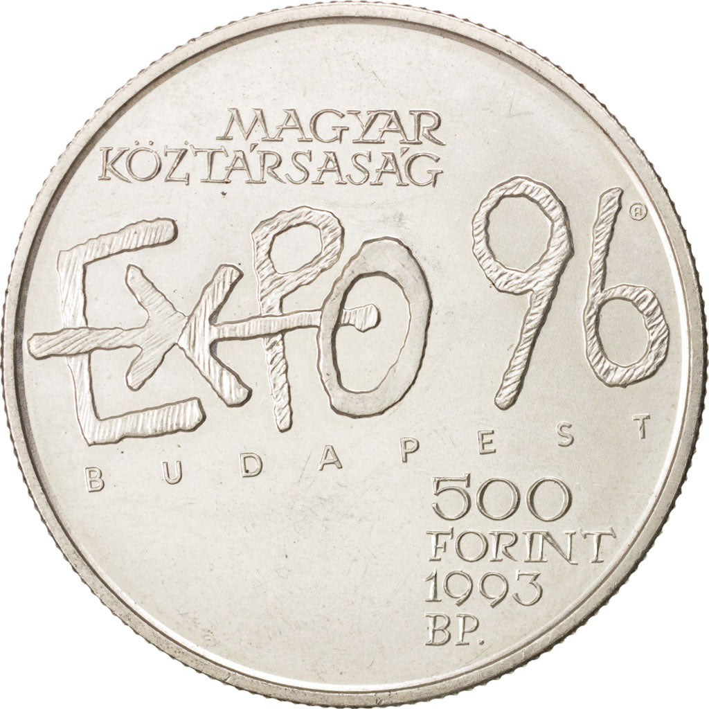 HUNGARY, 500 Forint, Otszaz, 1993, KM #705, AU(55-58), Silver, 31.50