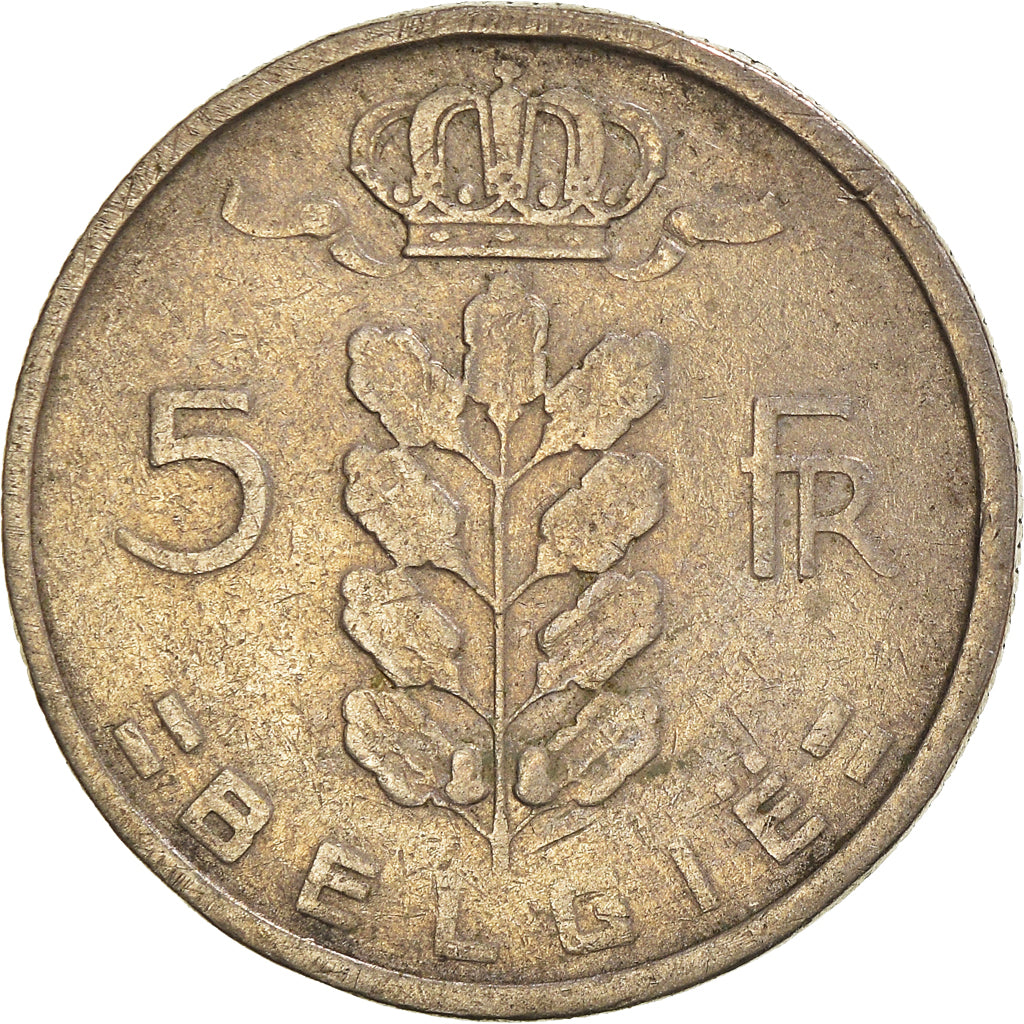 Moeda, Bélgica, 5 Francs, 5 Frank, 1949