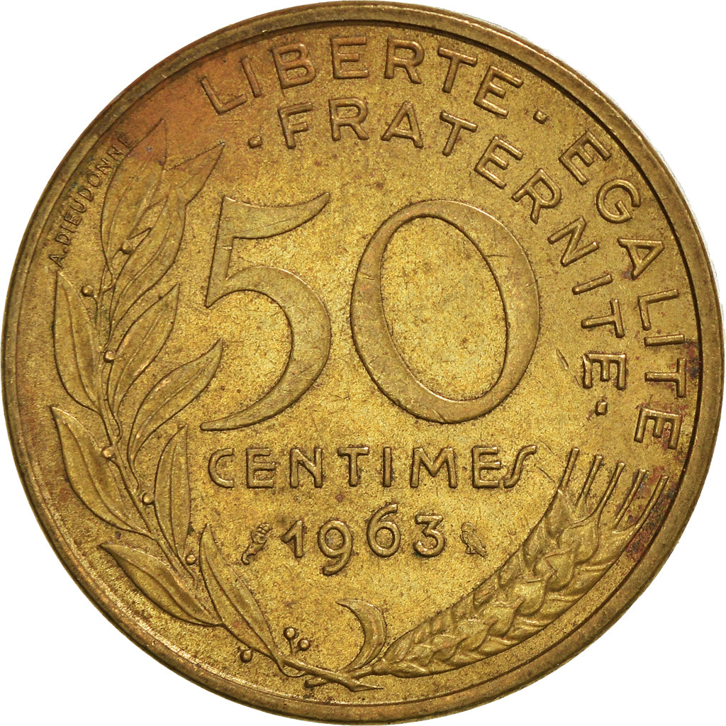 Munten, Frankrijk, 50 Centimes, 1963