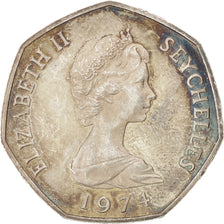 SEYCHELLES, 5 Rupees, 1974, British Royal Mint, KM #19a, EF(40-45), Silver, 30,.