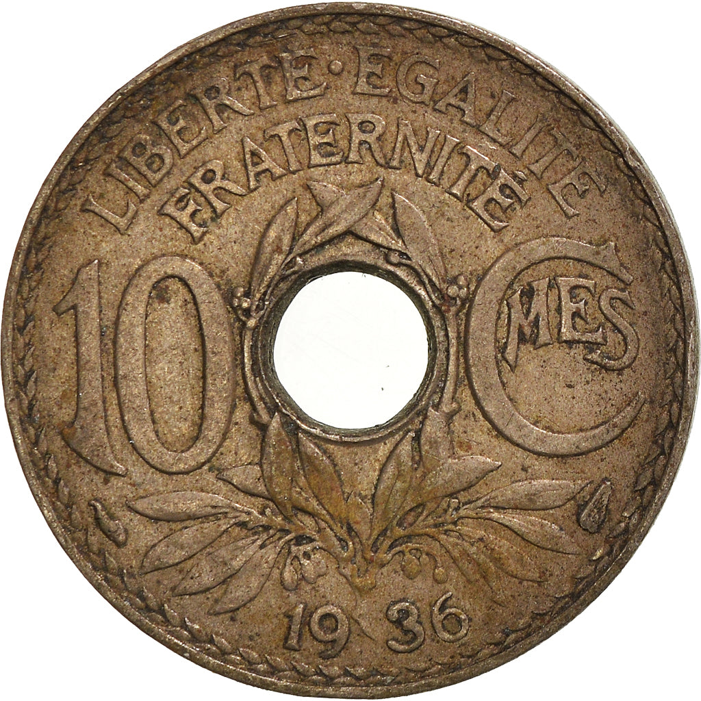 Moneta, Francia, 10 Centimes, 1936