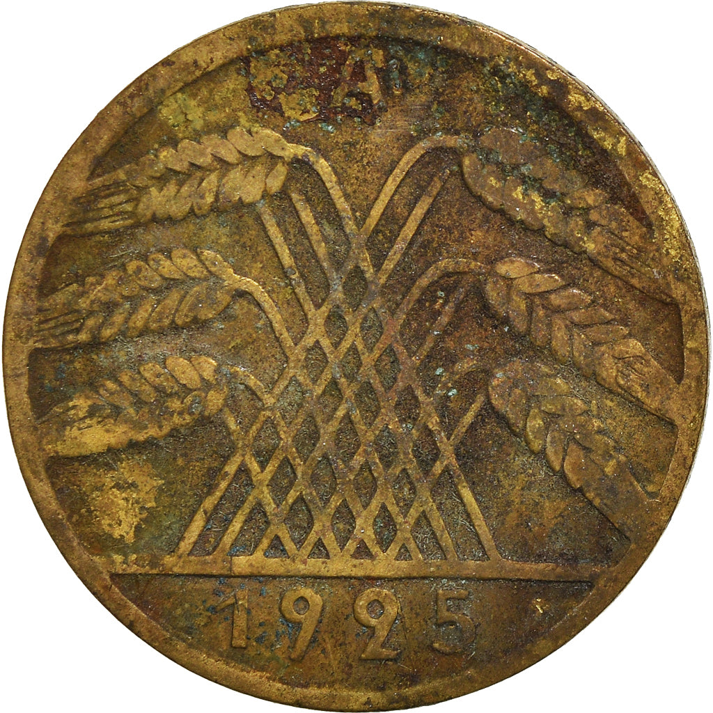 Moneta, NIEMCY, REP. WEIMARSKA, 10 Reichspfennig, 1925