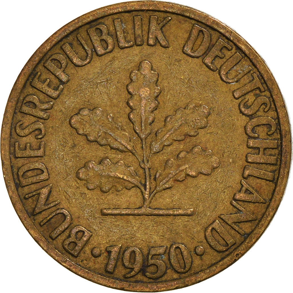 Moneta, GERMANIA - REPUBBLICA FEDERALE, 10 Pfennig, 1950