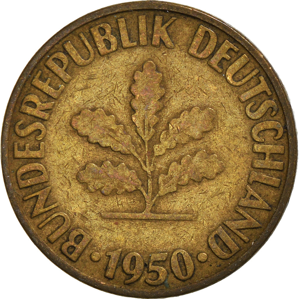 Moneta, GERMANIA - REPUBBLICA FEDERALE, 10 Pfennig, 1950